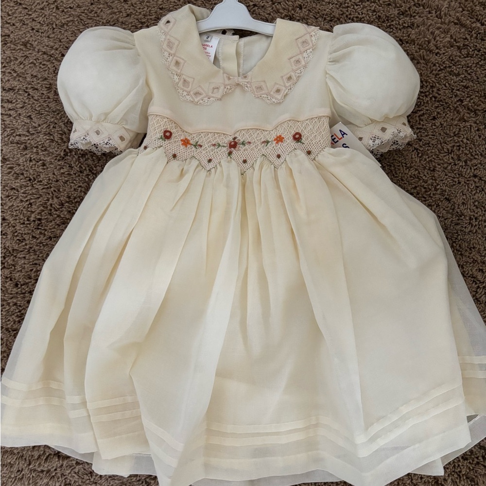 Elegant Cream Kids Formal Dress